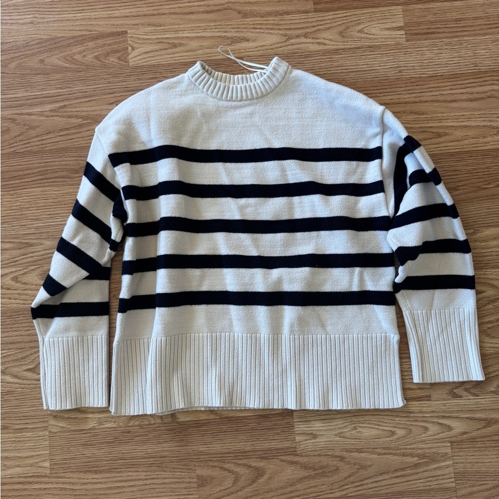 Zara Black and White Striped Sweater
